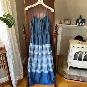 Vintage Y2K Roxy tie-dye blue maxi dress size small
